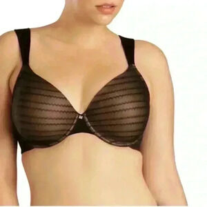 Natori Womens Conceal Contour Full Figure T-Shirt Bra Gel Straps Black Size 40D